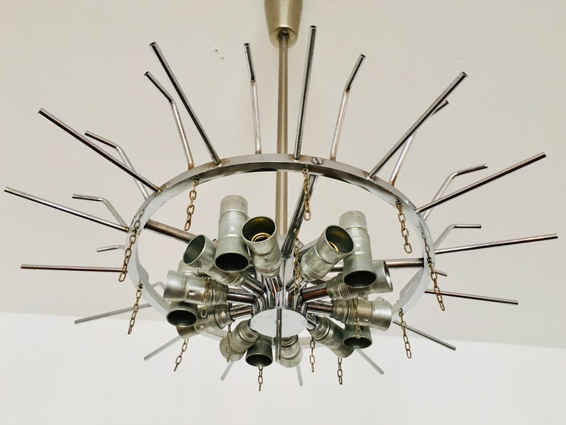 Large Mid-Century Modern PAGODA chandelier by J.T. Kalmar for Franken KG 1960s image 9