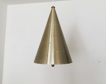 Amazing large Mid-Century Modern perforated pendant lamp | 1950s