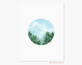 Landscape Watercolor original art giclee print, museum grade paper, 8x10 inch, 100% cotton rag, archival ink