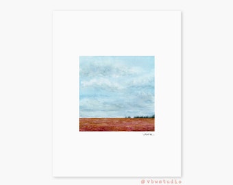 Autumn field original watercolor art giclee print, museum grade paper, 100% cotton rag, archival ink