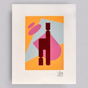 Kara Wilson, Artwork, Original Screenprint, &quot;Ann&quot;  5x7 in.