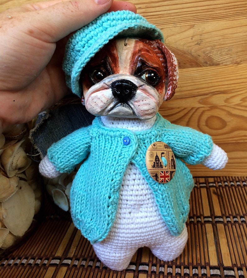 English Bulldog puppy Bully boy Dog toy Pets portrait Etsy