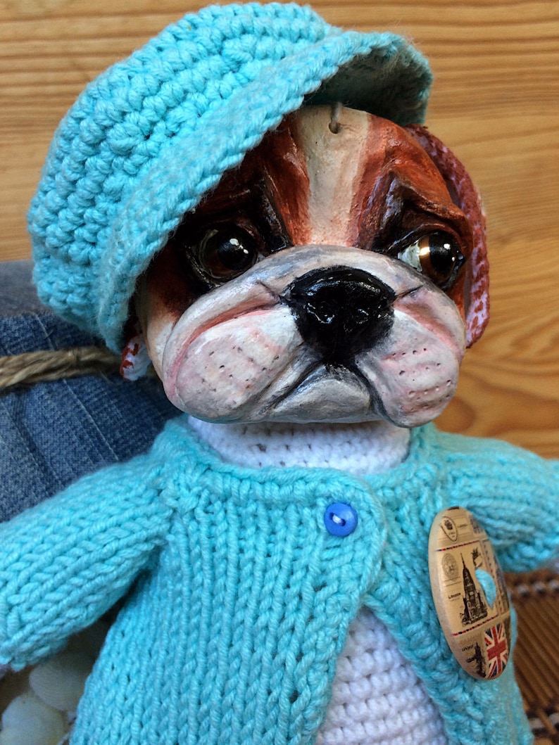 English Bulldog puppy Bully boy Dog toy Pets portrait Etsy