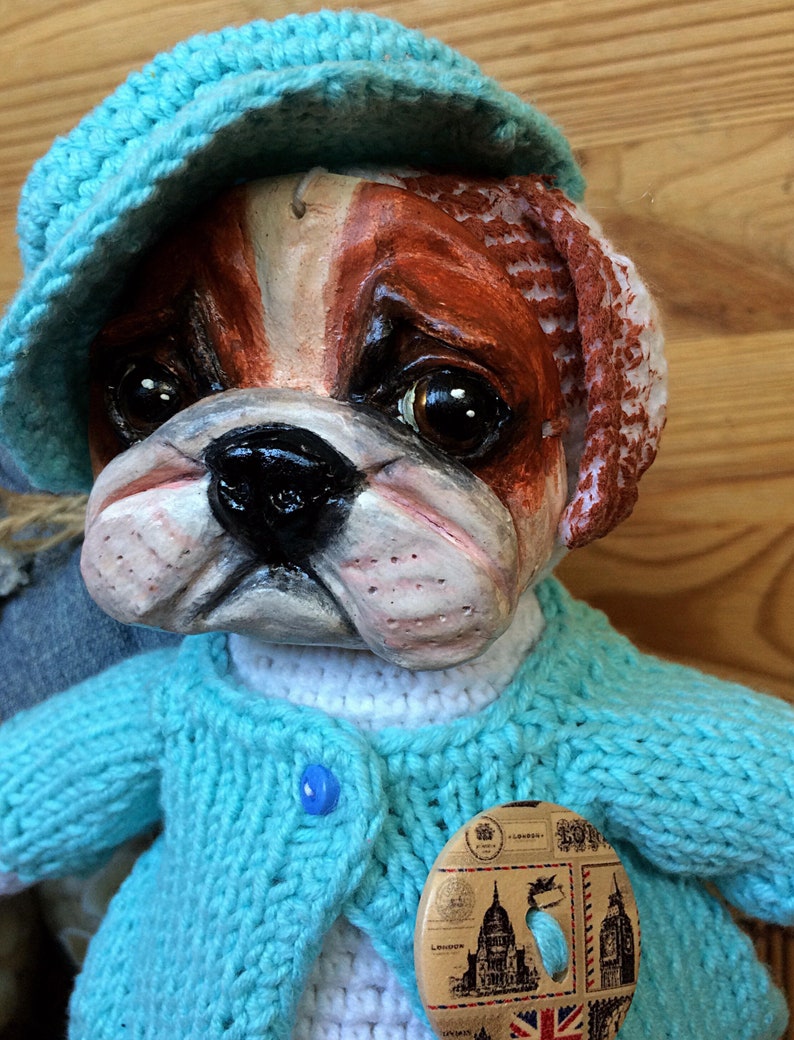 English Bulldog puppy Bully boy Dog toy Pets portrait Etsy