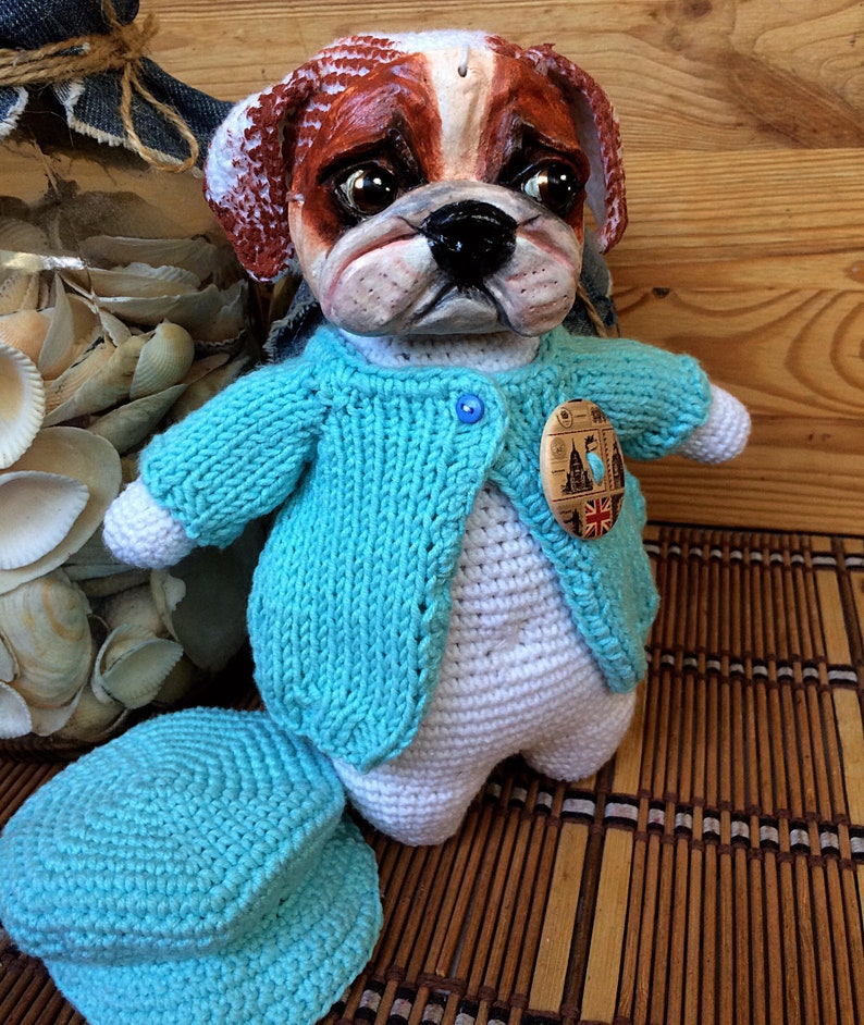 English Bulldog puppy Bully boy Dog toy Pets portrait Etsy