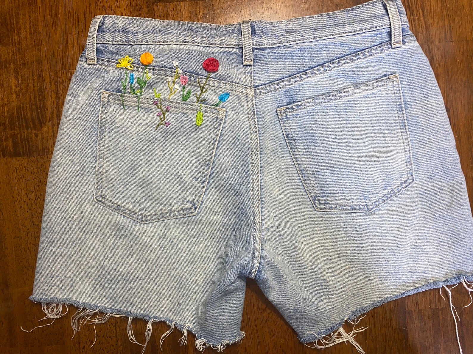 Floral embroidered cutwork shorts main image 0
