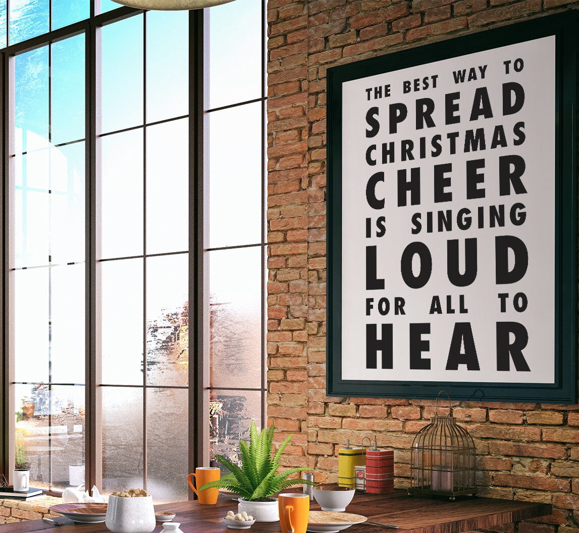 Elf Christmas Cheer Quote DIY Printable Wall Art Minimalist Etsy