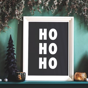 Ho Ho Ho DIY Printable Wall Art Minimalist Typography Poster Print ...