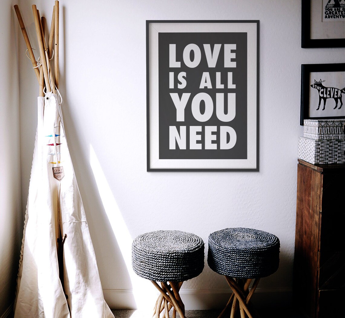 Love is All You Need DIY Printable Wall Art Romantic Quote - Etsy