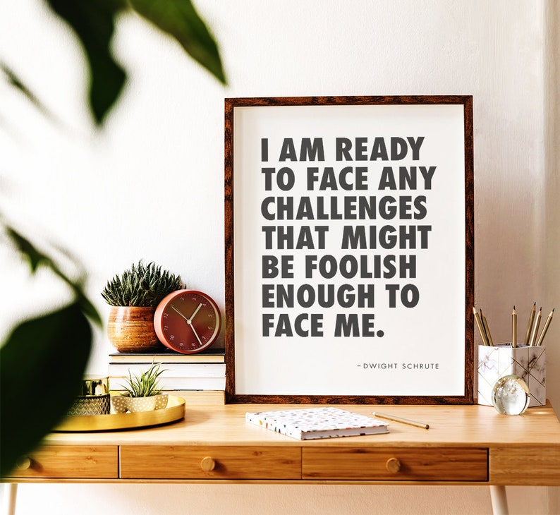 dwight schrute office quote printable wall art i am ready