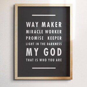 Way Maker Song Lyrics Printable Wall Art, Sinach Lyrics, Christian ...