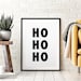 Ho Ho Ho DIY Printable Wall Art Minimalist Typography Poster | Etsy