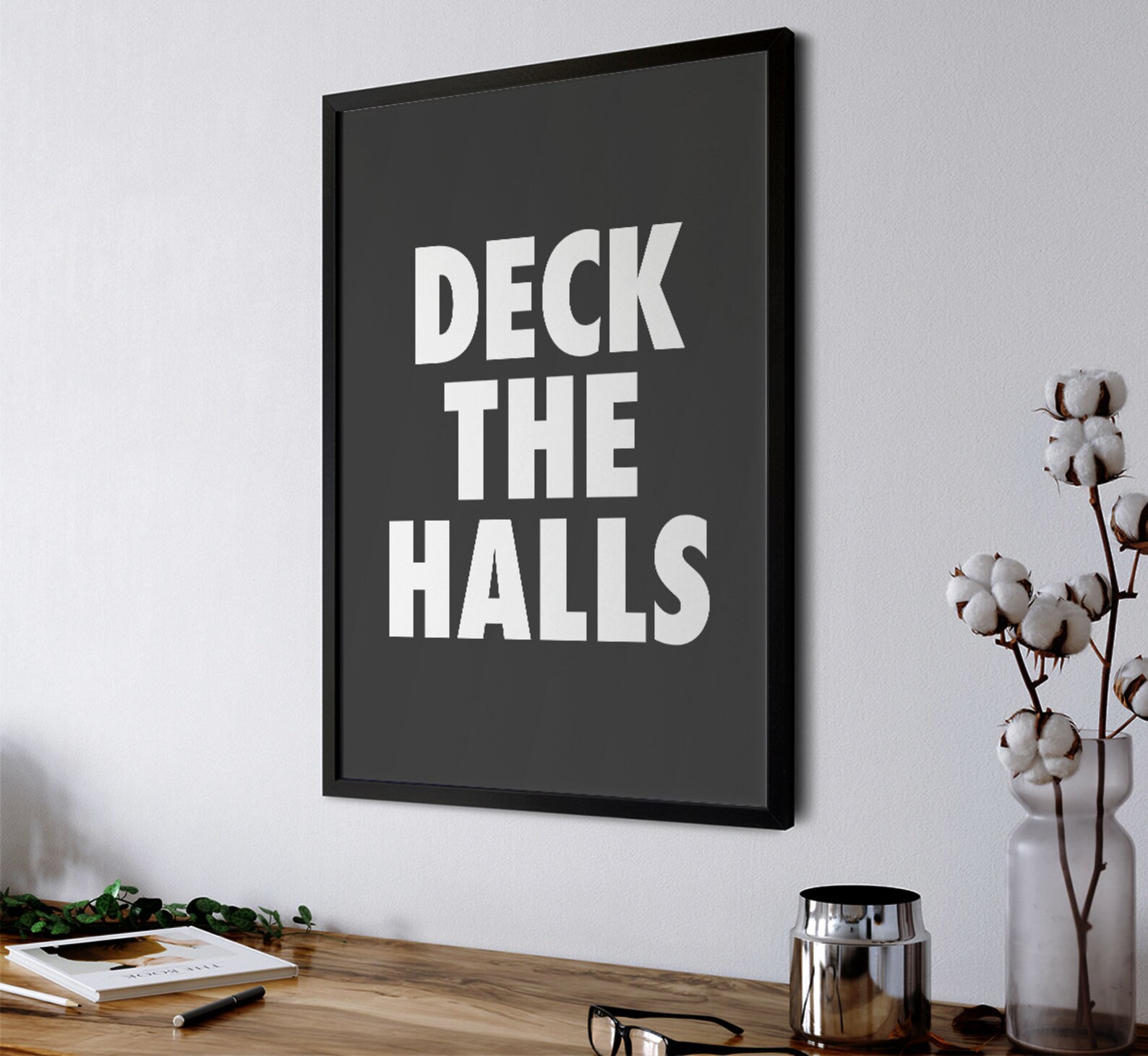 Deck the Halls Printable Wall Art, Christmas Print, Typography Poster ...