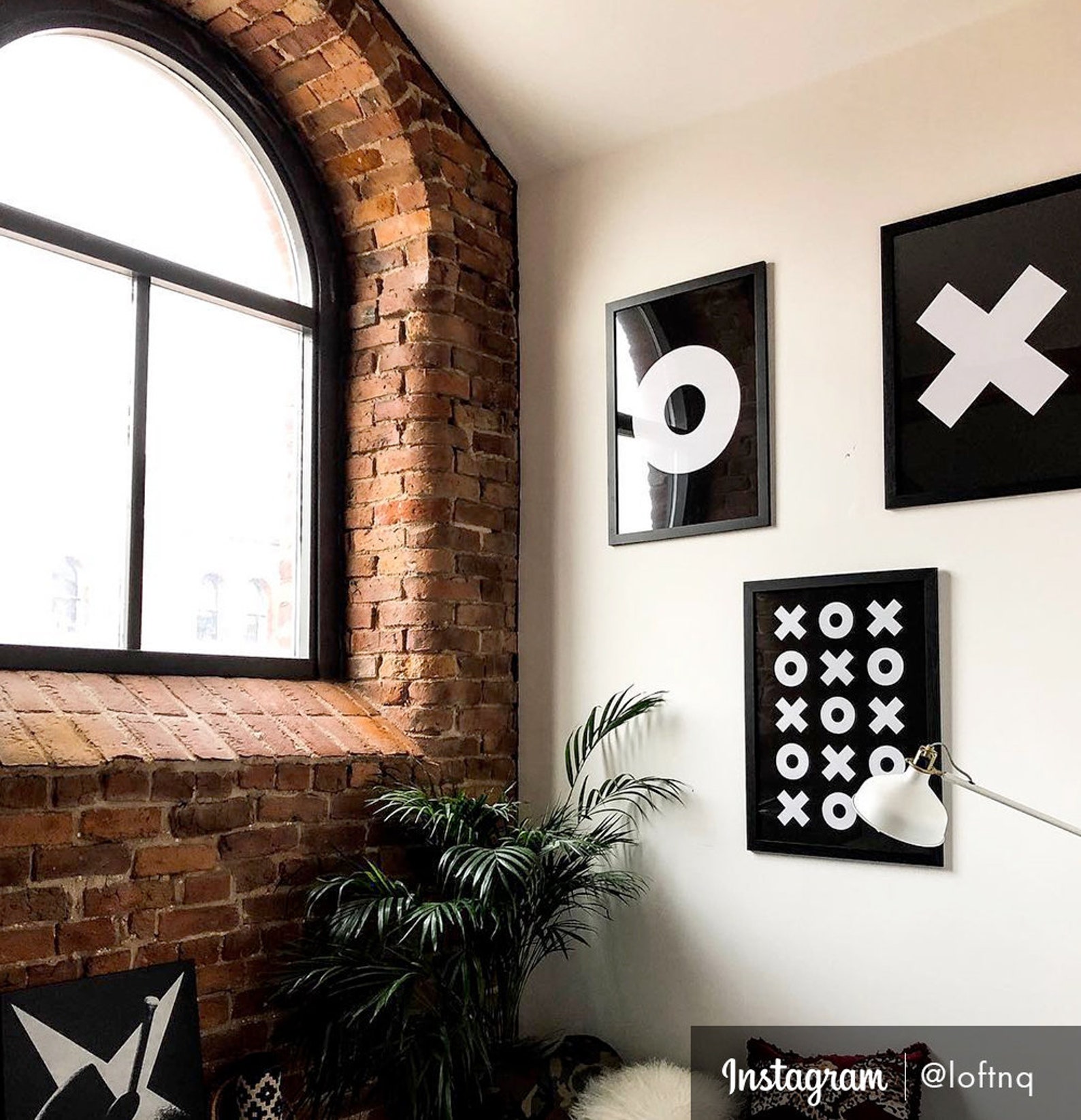 X and O Printable Wall Art Black & White Typography Poster Etsy