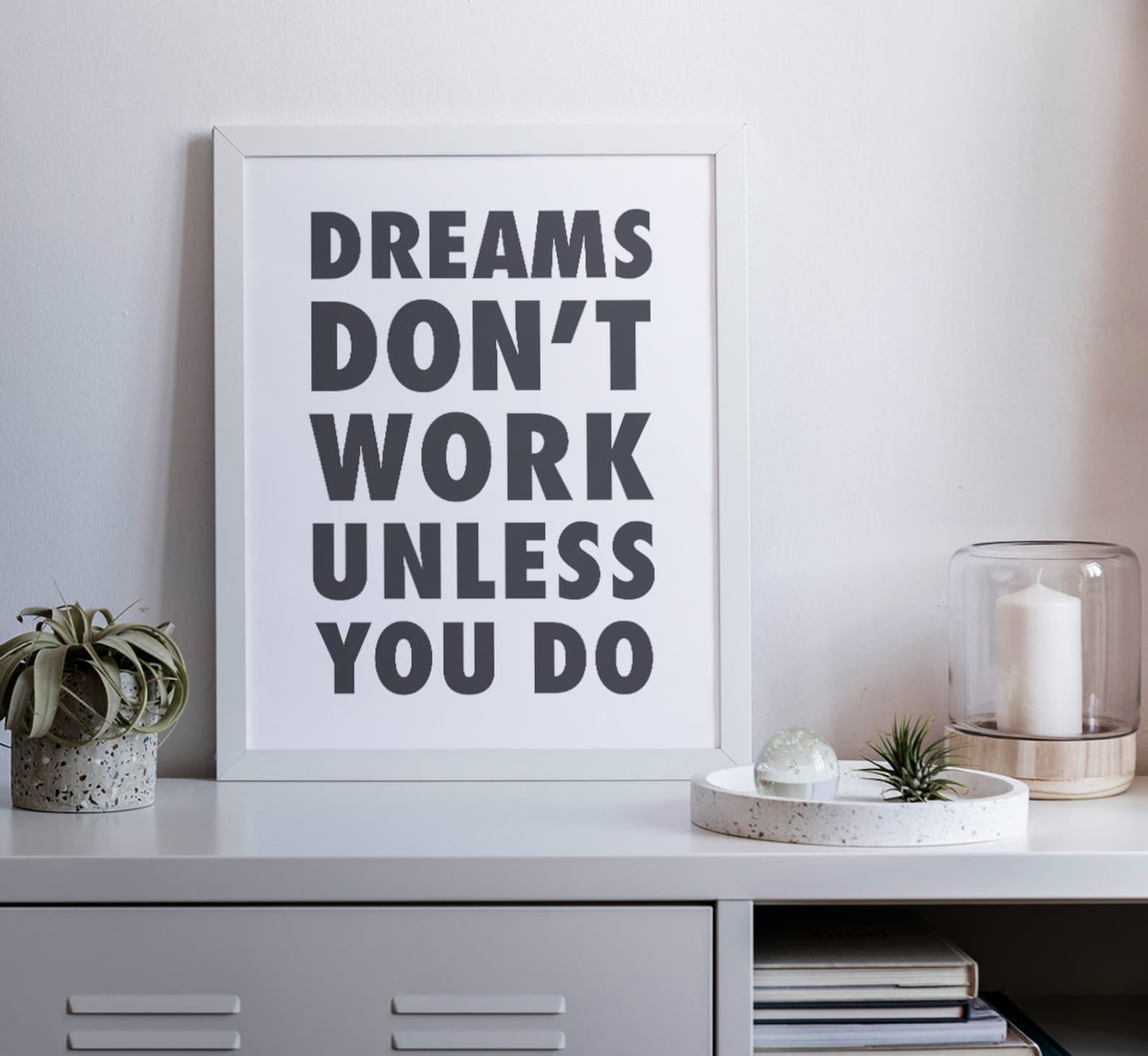 Dreams Don't Work Unless You Do Printable Wall Art - Etsy