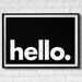 Hello Printable Wall Art Minimalistic Typography Poster - Etsy