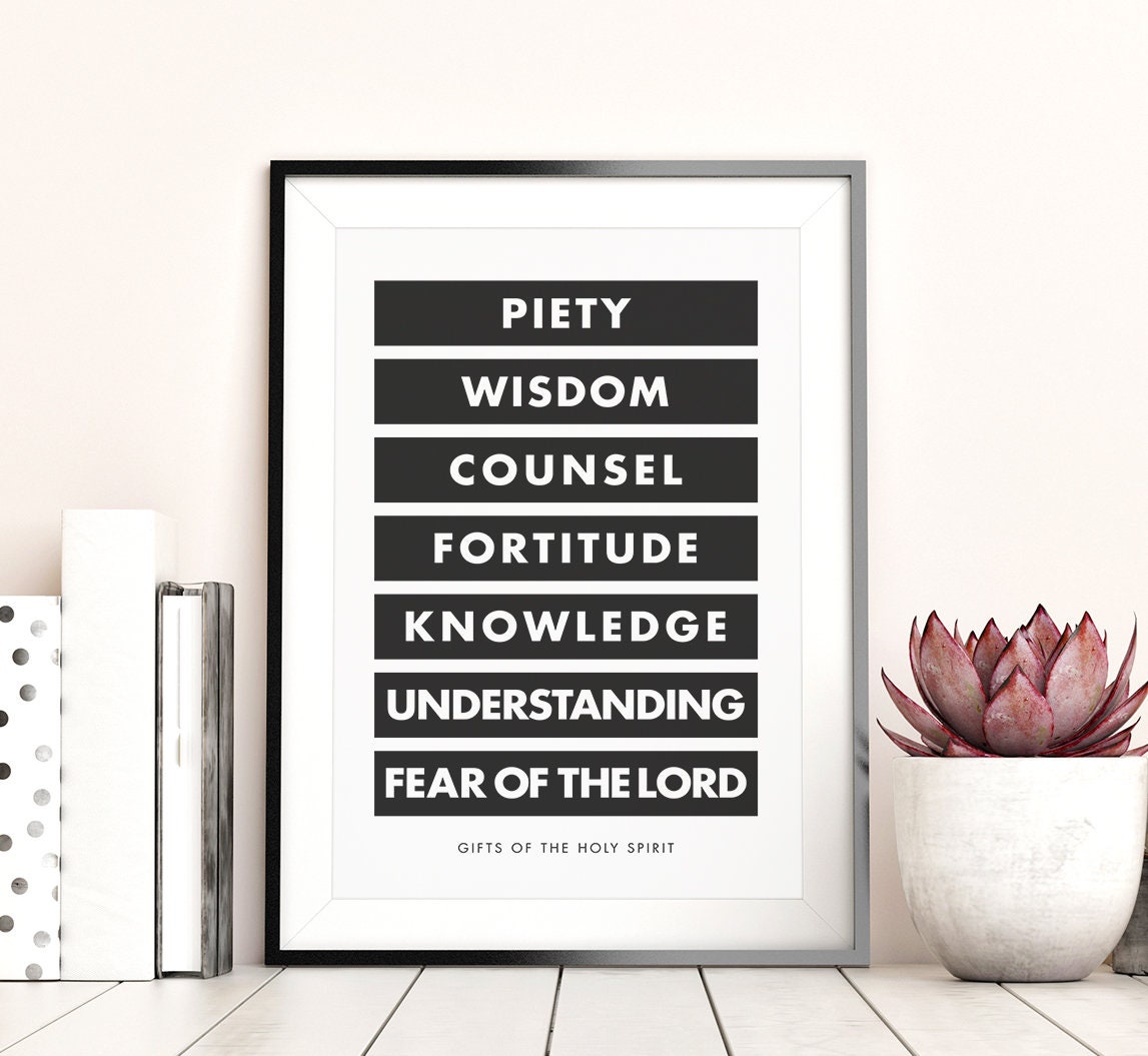 7 Gifts of the Holy Spirit Printable Wall Art Christian | Etsy