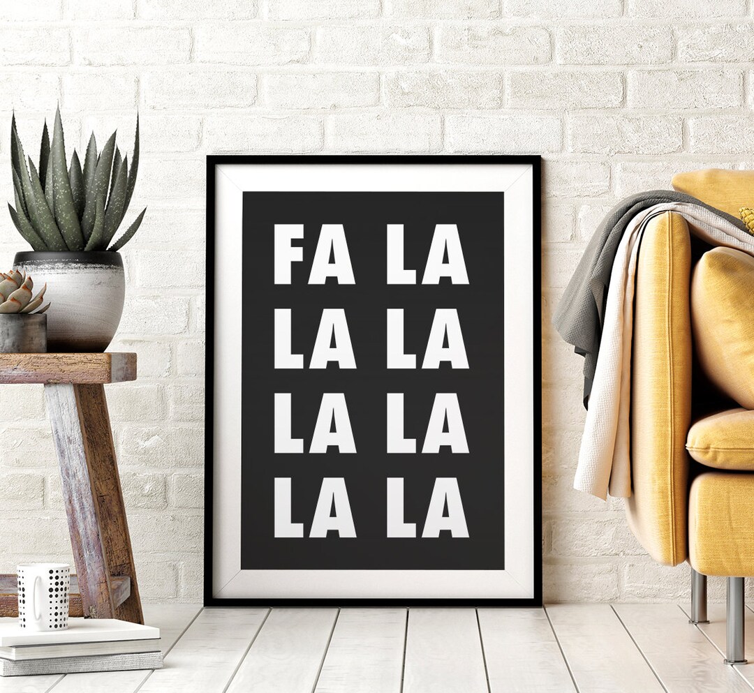 Fa La La La La DIY Printable Wall Art | Minimalist Typography Poster ...