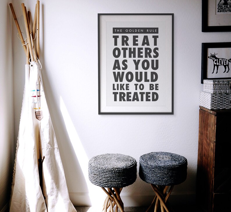 The Golden Rule Printable Wall Art Sign Matthew 712 Etsy