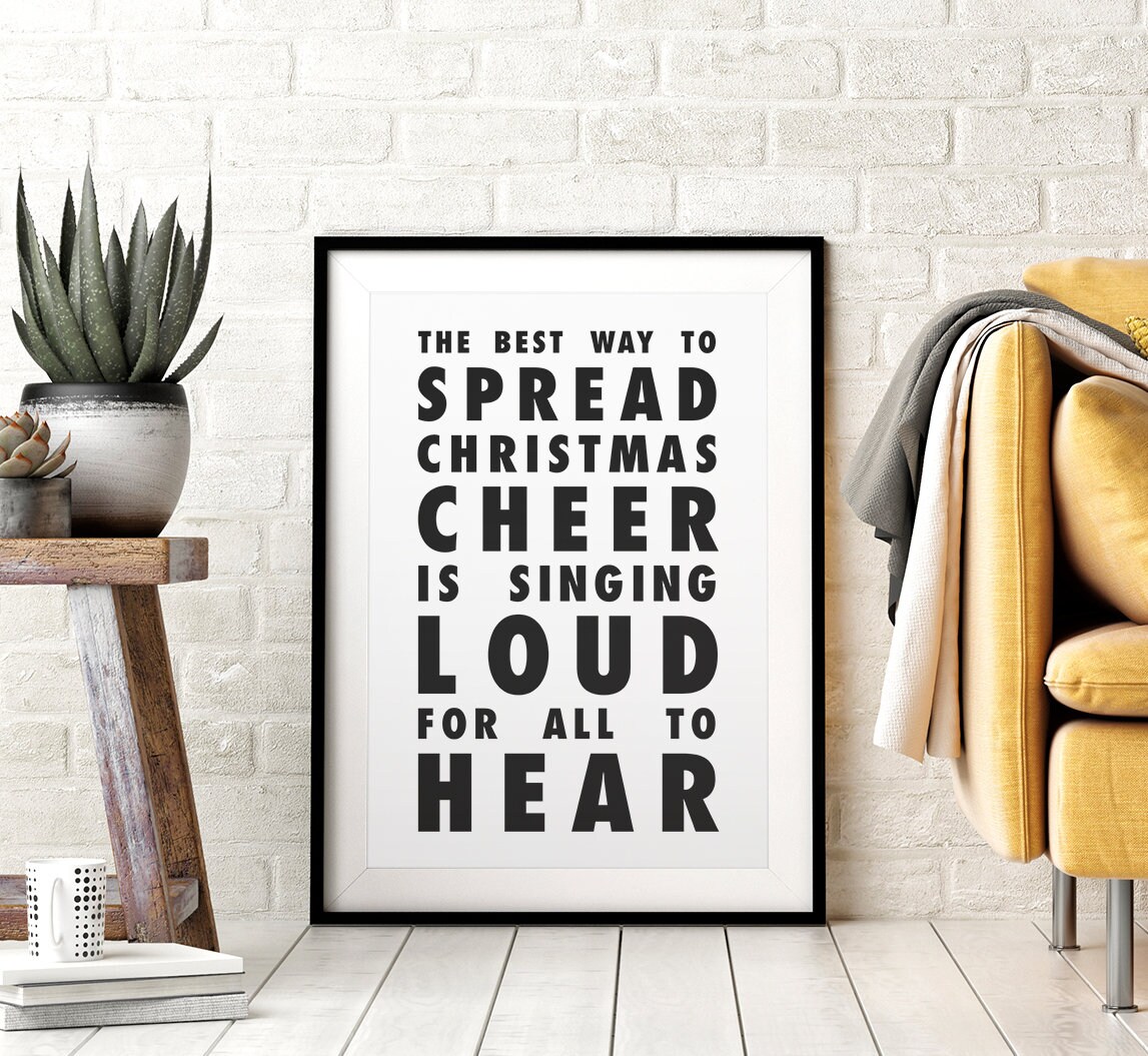 Elf Christmas Cheer Quote DIY Printable Wall Art Minimalist  Etsy