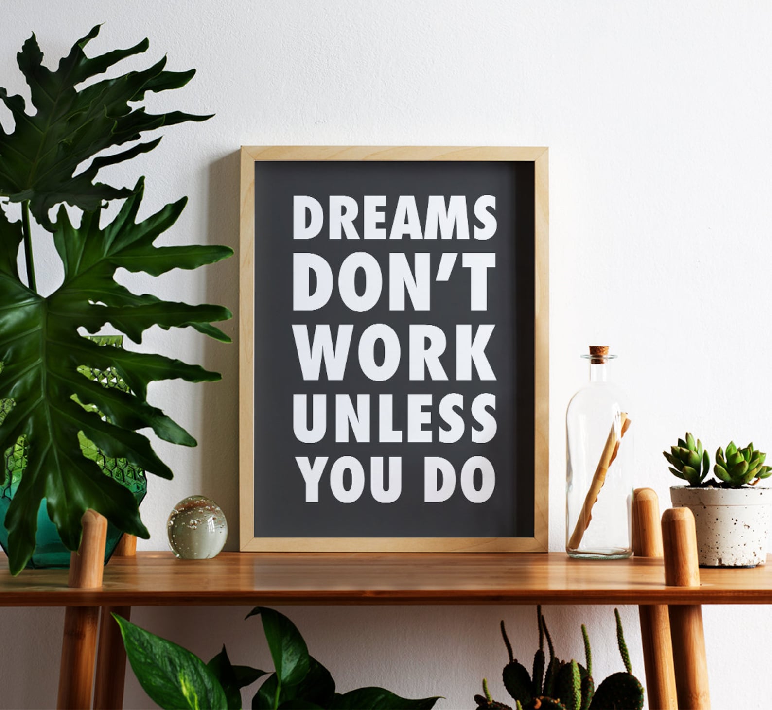 Dreams Don't Work Unless You Do Printable Wall Art - Etsy