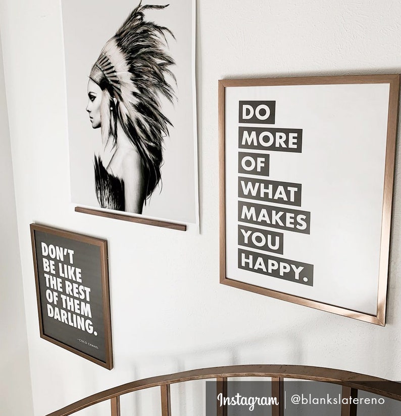 Do More of What Makes You Happy Printable Wall Art, Motivational Quote, Inspirational Office Decor, Typography, Black & White, Downloadable image 4