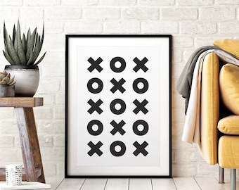 XOXO Printable Wall Art, Minimalist Typography Poster, Modern Fashion Wall Art, XO Wall Decor, Nursery Decor, Black and White, Love Print