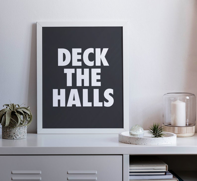 Deck the Halls Printable Wall Art, Christmas Print, Typography Poster ...