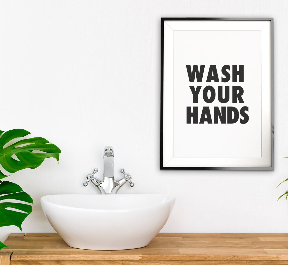 Wash Your Hands Printable Wall Art Bathroom Sign Class Room | Etsy