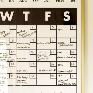 Reusable Printable Calendar Template, Large Frameable Calendar, Fill in Monthly Planner ...