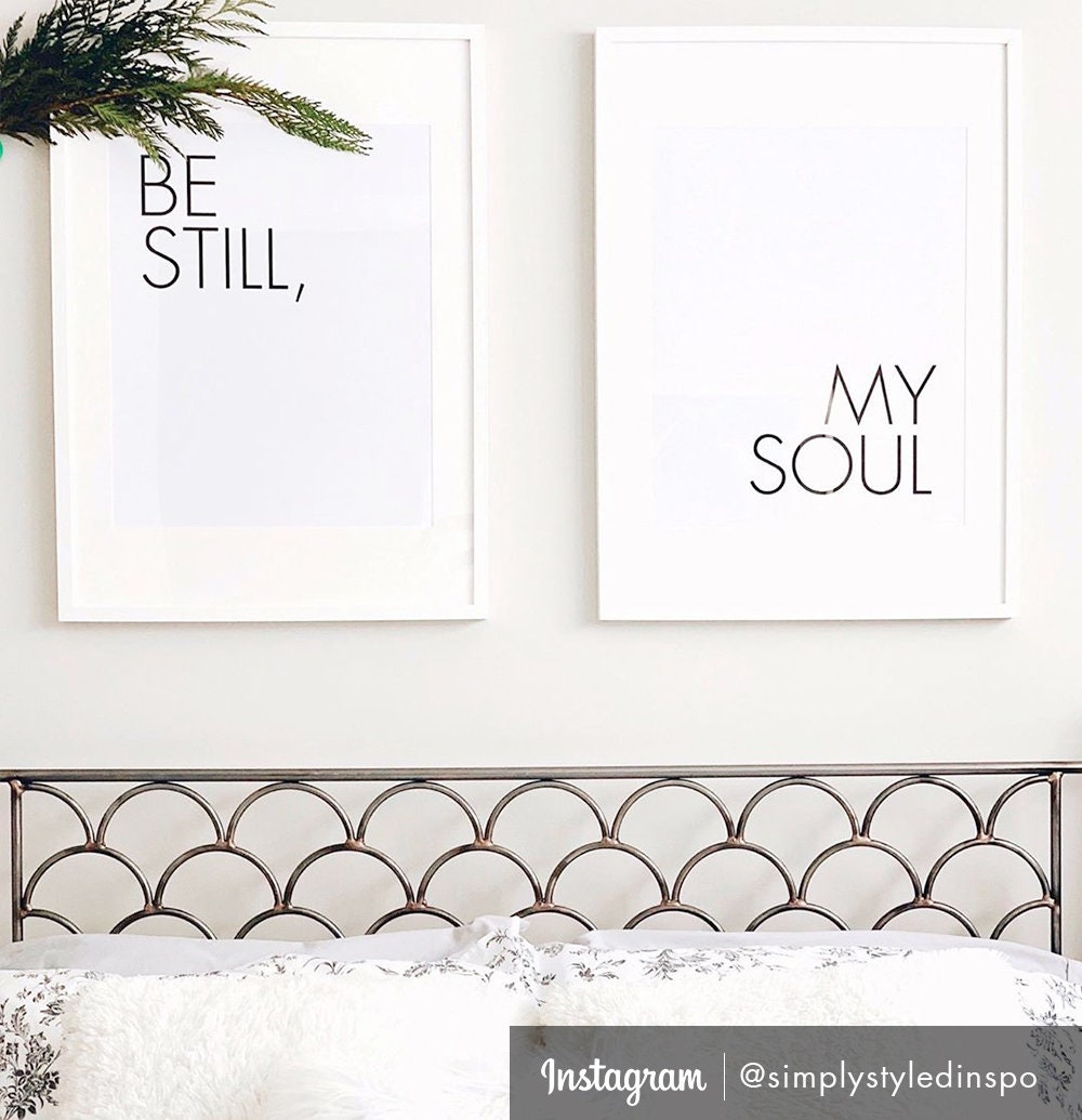 Be Still My Soul Printable Wall Art Set of 2 Bedroom Decor | Etsy