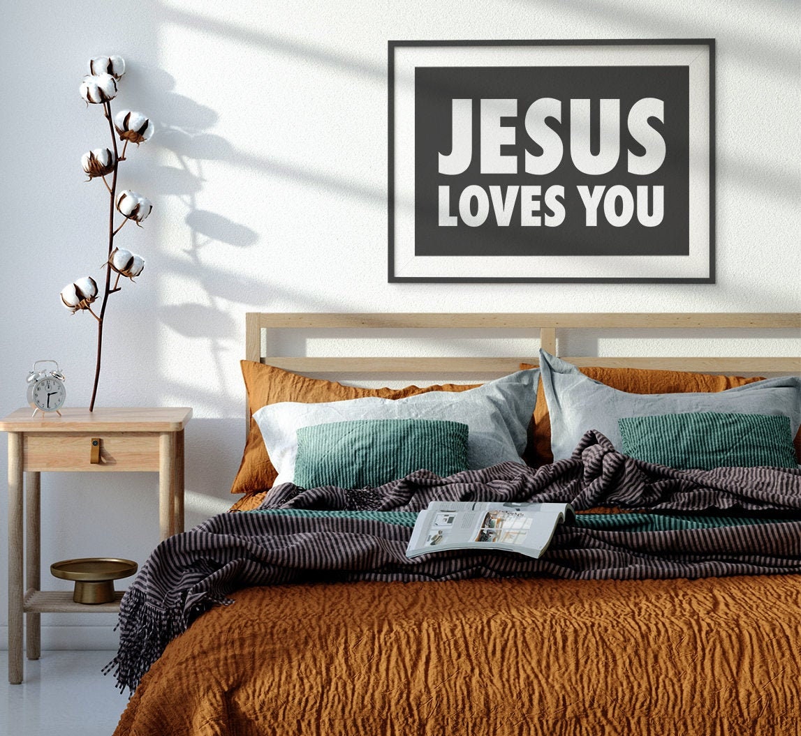 Jesus Loves You Printable Wall Art Inspirational Quotes | Etsy