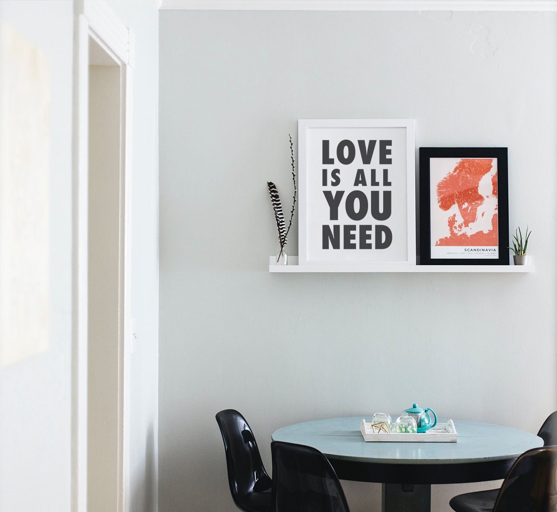Love is All You Need DIY Printable Wall Art Romantic Quote | Etsy