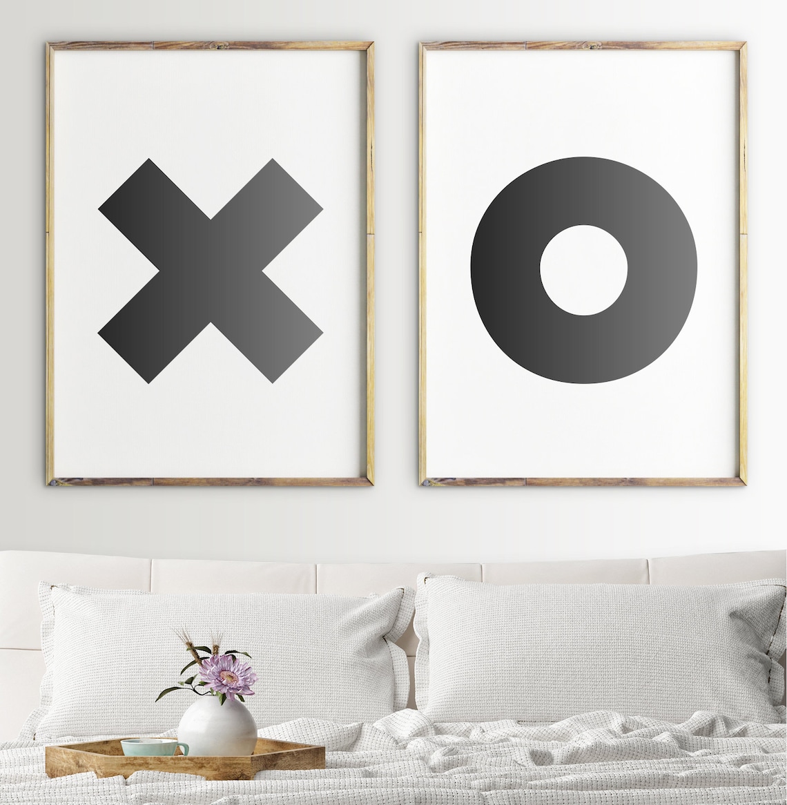 X and O Printable Wall Art Black & White Typography Poster | Etsy