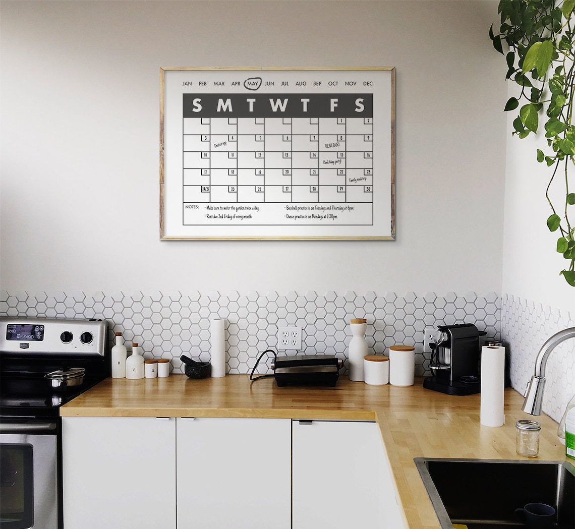 Reusable Printable Calendar Template Large Frameable | Etsy