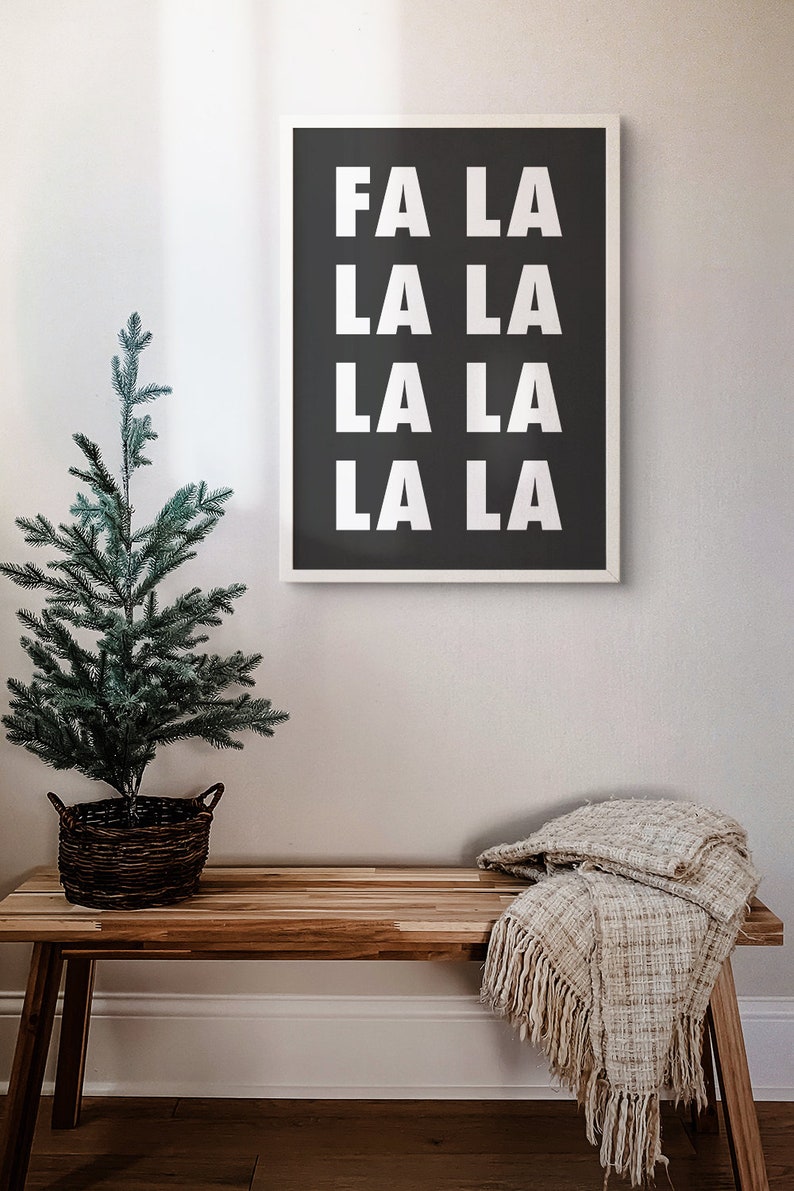 Fa La La La La DIY Printable Wall Art Minimalist Typography - Etsy