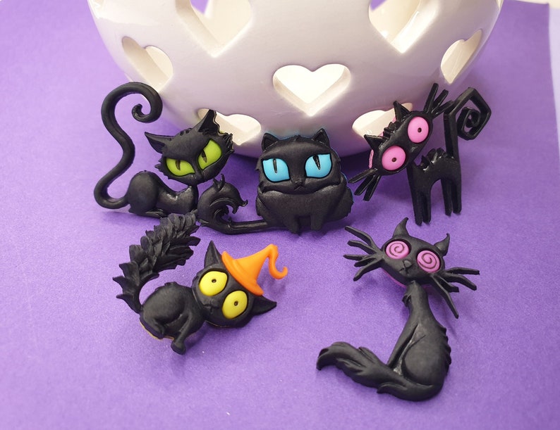 Black Cat Pins. Spooky Pin. Cat Lover Gift. Halloween Etsy UK