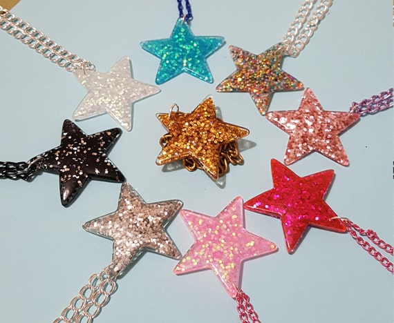 Christmas themed Acrylic Charm Necklaces Stocking Filler Various Designs Glitter
