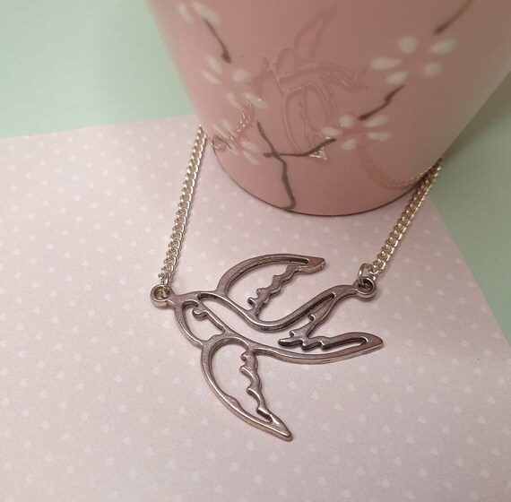 Traditional Tattoo Swallow Bib Style Necklace With Choice of - Etsy Australia Traditional Tattoo Swallow Bib Style Necklace With Choice of - Etsy Australia