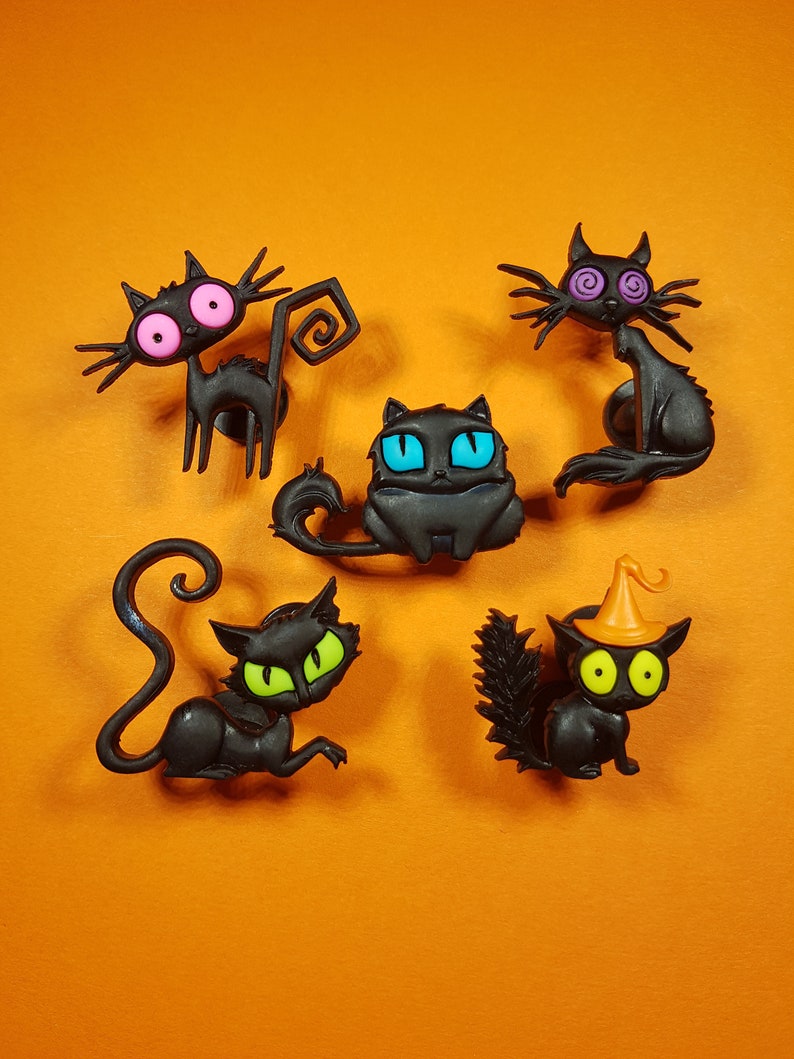 Black Cat Pins. Halloween Spooky Badge Lapel Pin Hat Pin. Etsy