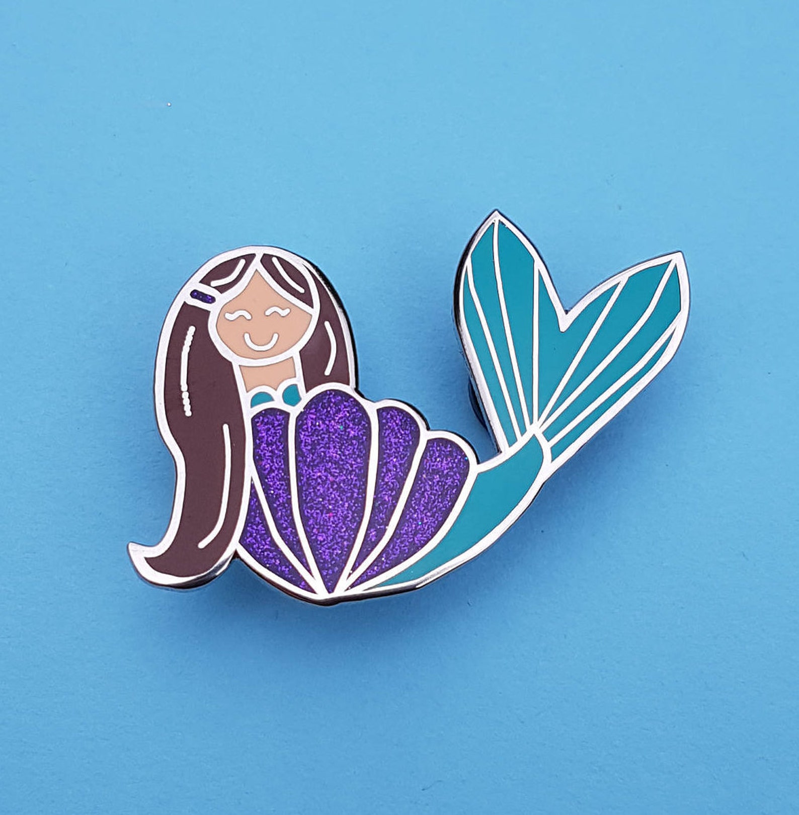 Mermaid and Shell Hard Enamel Pin Lapel Pin Badge Hat Pin Cute Etsy