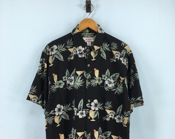 SUMMA Hawaiian Silk Shirt Mens Large 