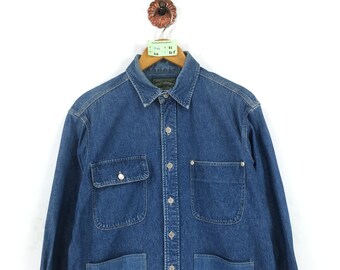 Blue Denim Jeans Shirt Oxfords Size 