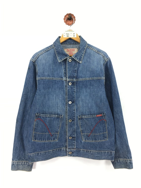 Vintage 90s GUESS Denim Jeans Jacket Unisex Medium