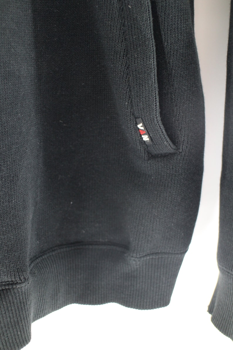 VAN JAC Sweater Unisex Black Van Jac Classic Japanese Designer Zipper Jumper Size L