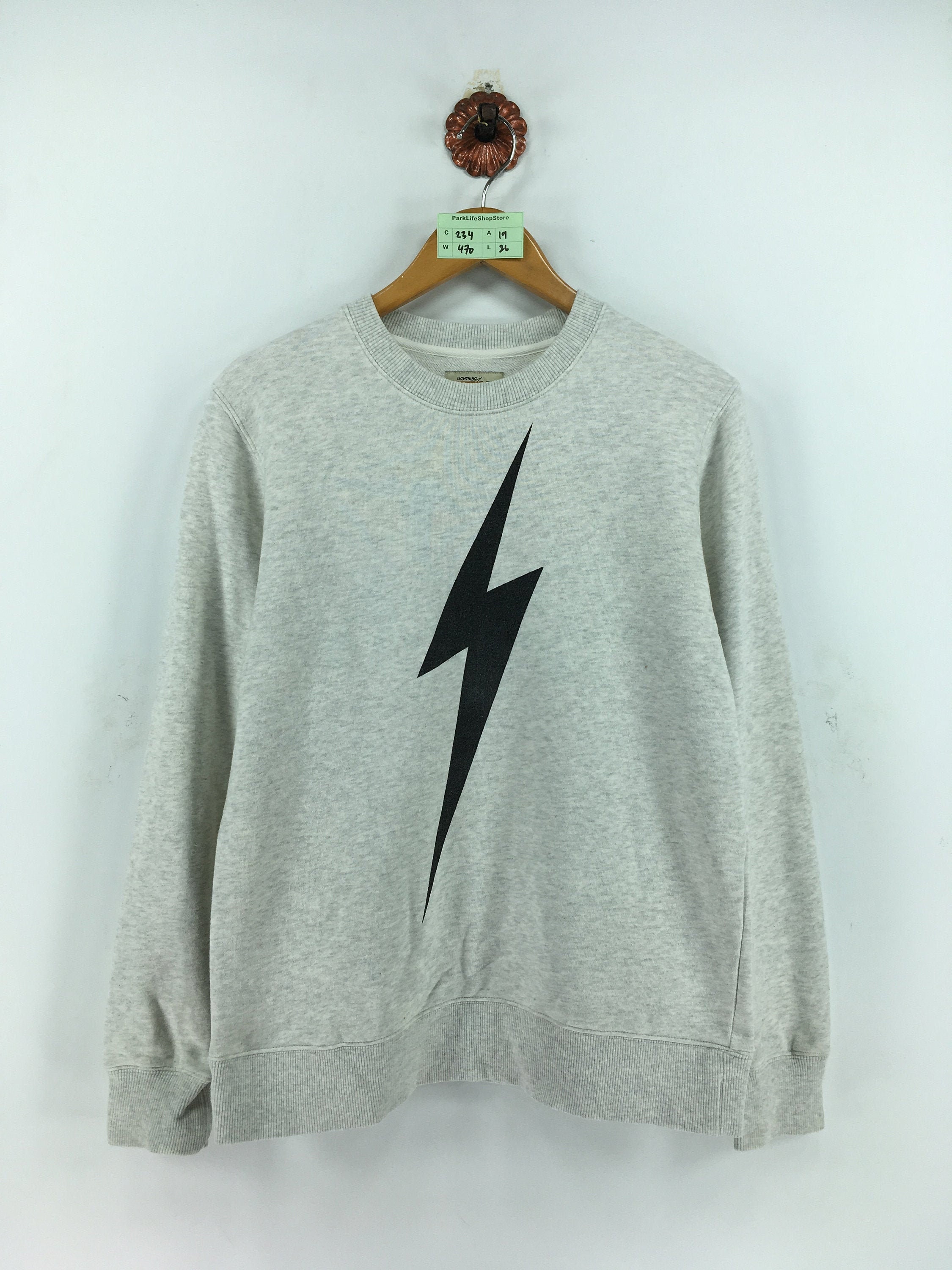 Lightning Bolt Sweater Sweatshirt Big Logo Medium Size Jumper.