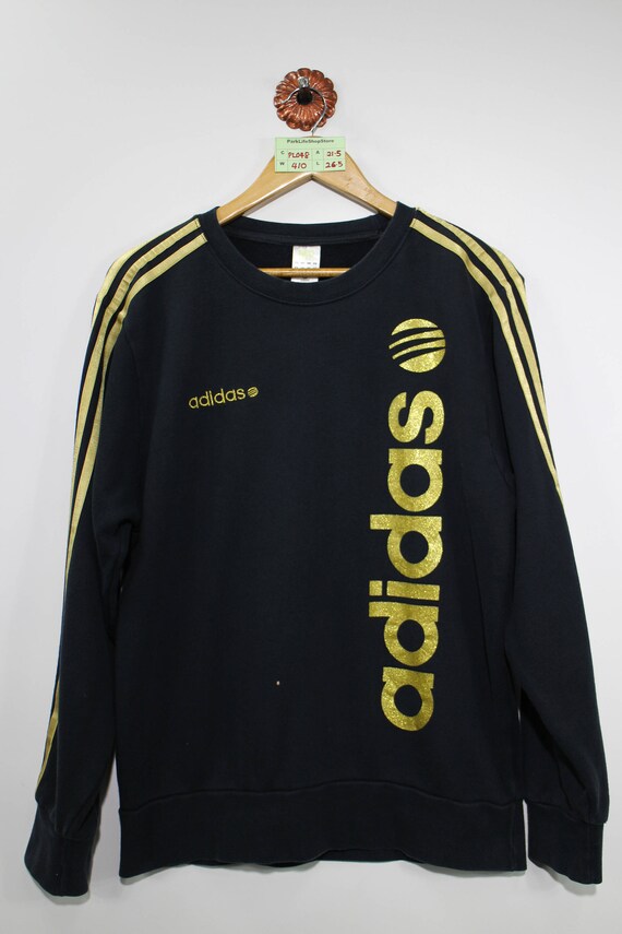 adidas black and gold sweatshirt