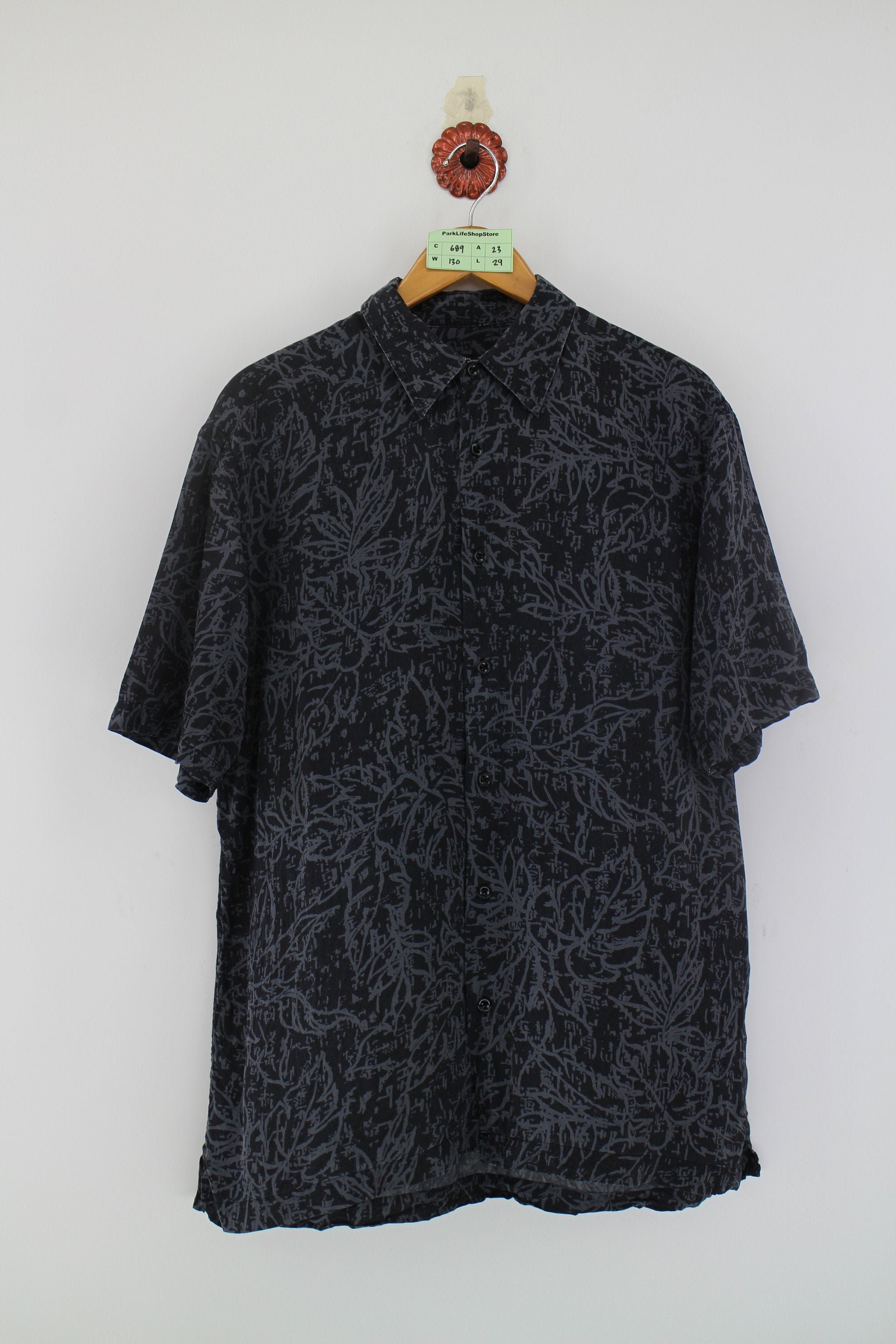 Vintage 90s Alfani Silk Hawaiian Shirt 