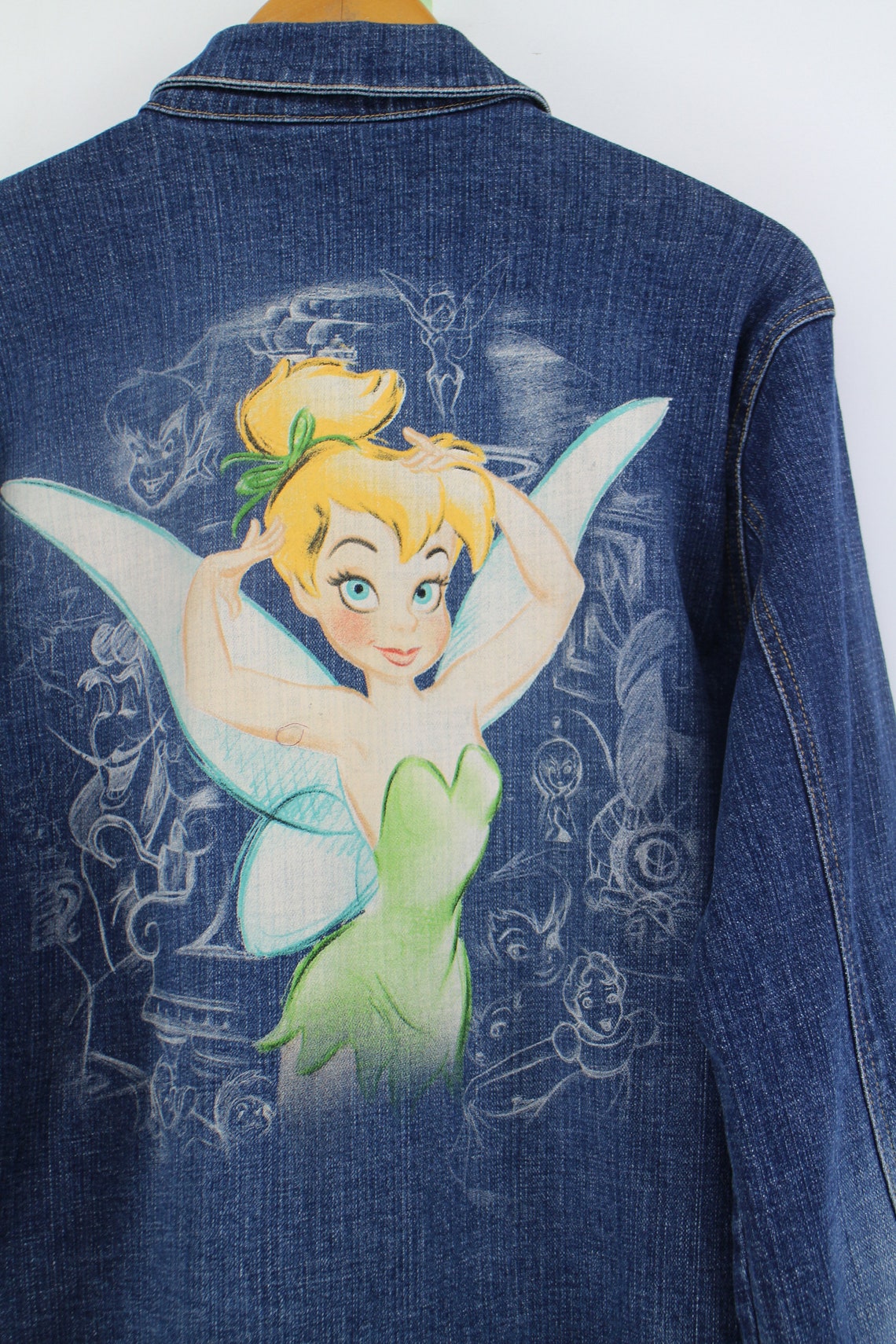 Vintage 90s TINKERBELL Disney Denim Jacket Women Xlarge Disney Etsy UK