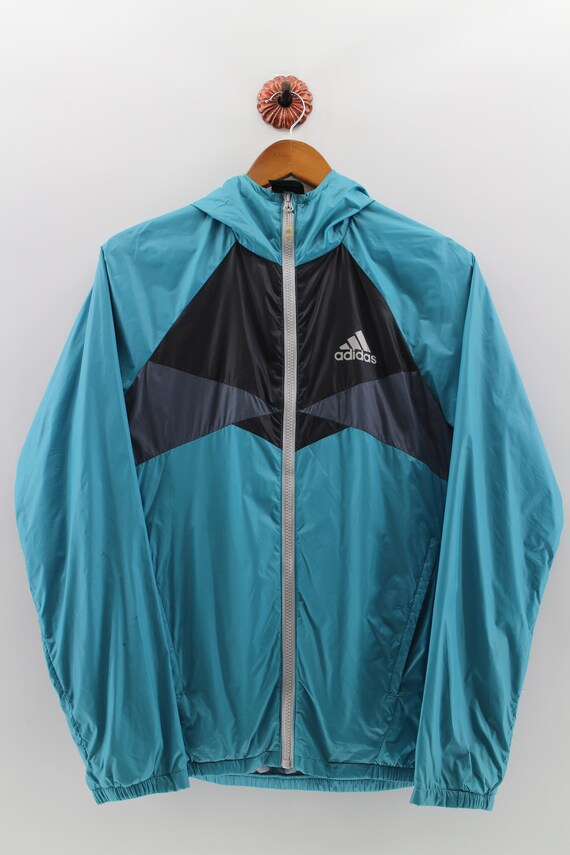 light blue adidas windbreaker